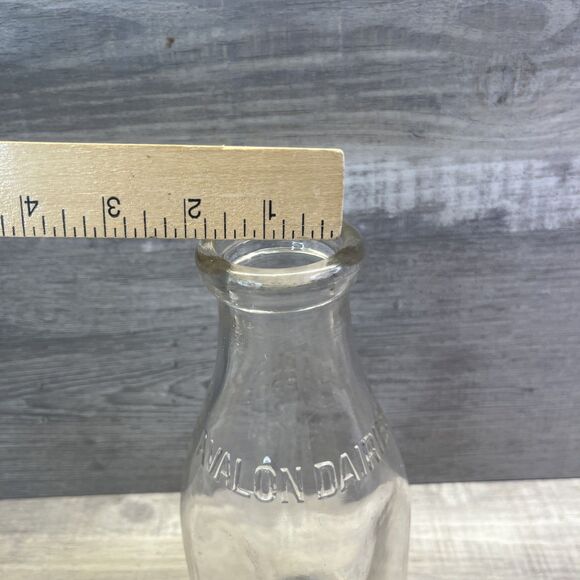 USA Clear Glass One Quart Milk Bottle Avalon Dairies Dairy Container Jar Vintage - Picture 3 of 11